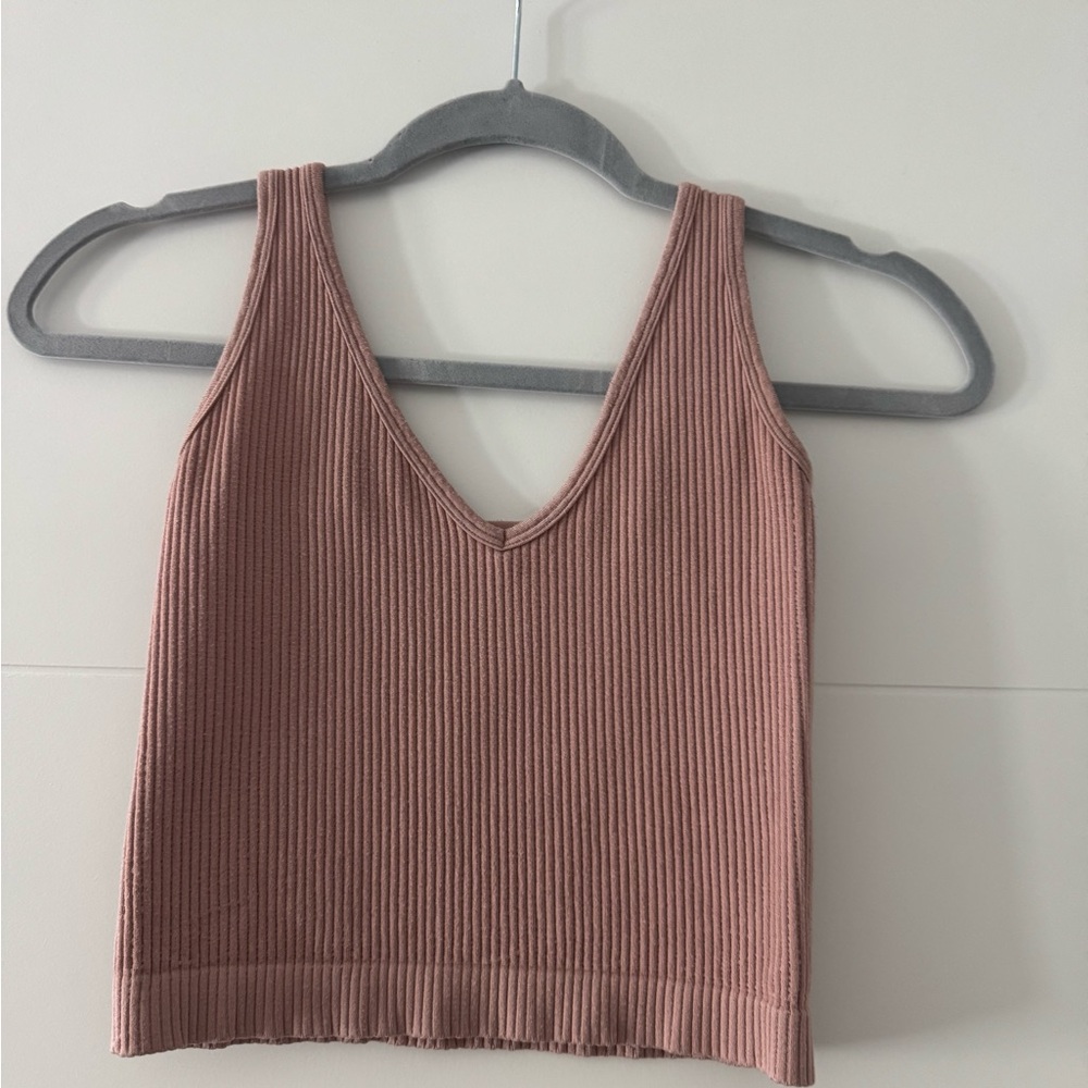 Ribbed Pink Tank Top